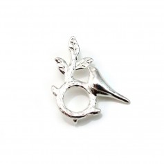 925 sterling silver branch and bird pendant , 15.5x18mm x 1pc