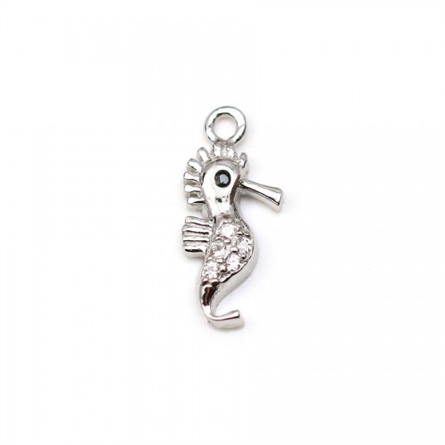 925 silver & zirconium charm, in the shape of a hippocampus, measuring 5 * 12mm x 1pc
