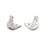 925 silver & zirconium charm, in the shape of dolphin, measuring 7 * 9mm x 1pc