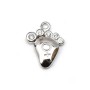 Charm in 925 silver & zirconium, in the shape of a foot measuring 8.7 * 11mm x 1pc