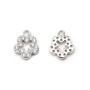 925 silver and zirconium charm in shape of flower, measuring 7.5 * 9.2mm x 1pc