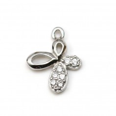 925 silver & zirconium charm, in the shape of a butterfly, 9 * 11mm x1pc