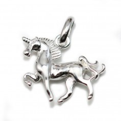 Charm in 925 silver, in a shape of a unicorn, 17 * 14.5mm x 1pc