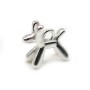 Charm in 925 silver, in the shape of a little dog, 9.8 * 10.5mm x 1pc
