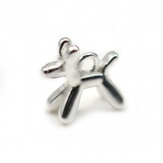 Charm in 925 silver, in the shape of a little dog, 9.8 * 10.5mm x 1pc
