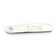 Charm with engraving "love" in silver 925 19x4mm x 2pcs