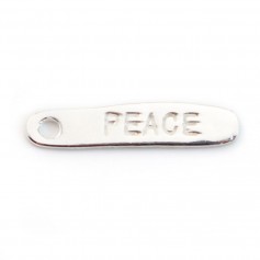 Breloque "Peace" en argent 925 19x4mm x 1pc