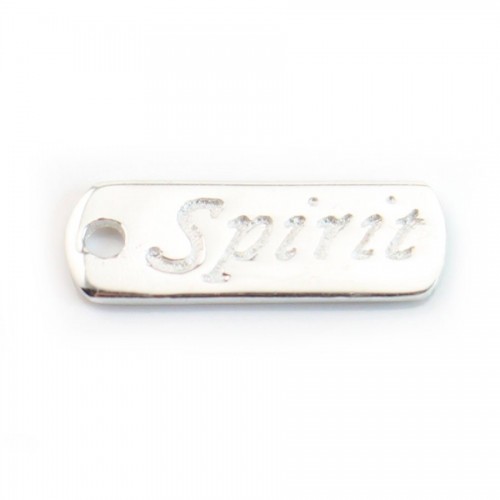 925 "espírito" gravado em prata 17x6mm x 2pcs de charme