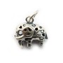 Sterling Silver 925 breloque elephent 12mm with ring 5.5mmX 1pc 