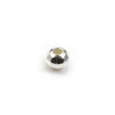 Runde facettierte Perle aus 925er Silber 6mm x 4pcs