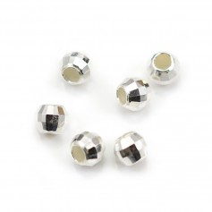 Perles rondes facettées en argent 925 8mm x 2pcs