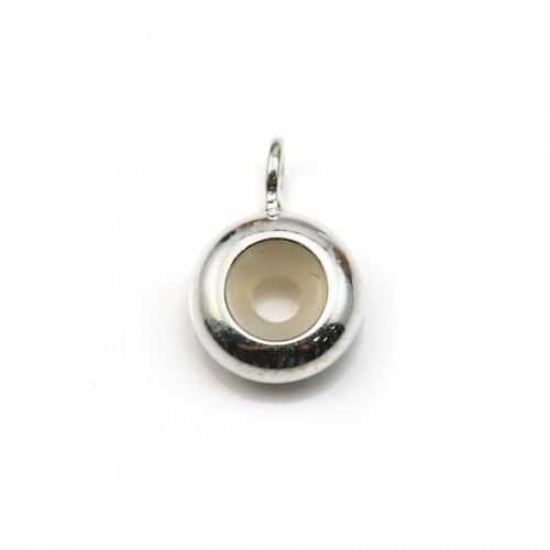 Stopper for chain, in 925 silver, in round shape, 8mm x 1pc