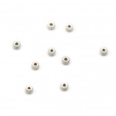 Perle en Argent 925 diamanté 2x3.5mm x 10pcs