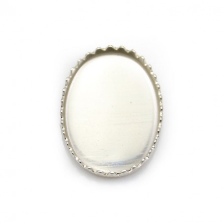 Set in 925 silver, for oval cabochon, 13 * 18mm x 1pc
