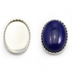 Set in 925 silver, for oval cabochon, 13 * 18mm x 1pc