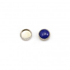 Set in 925 silver, for round cabochon of 5mm x 5pcs