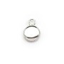 Pendant in 925 silver, with set for round cabochon of 10mm x 1pc