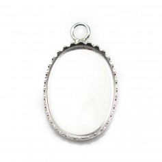 925 silver pendant for oval cabochon, 13x18mm x 1pc