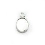 925 silver pendant, for oval cabochon, 8 * 10mm x 2pcs