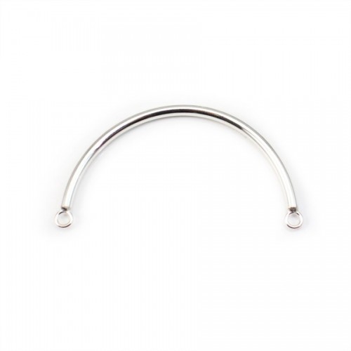 Halber Ring mit 2 Ringen aus 925er Silber für Armband 25x62mm x 1St