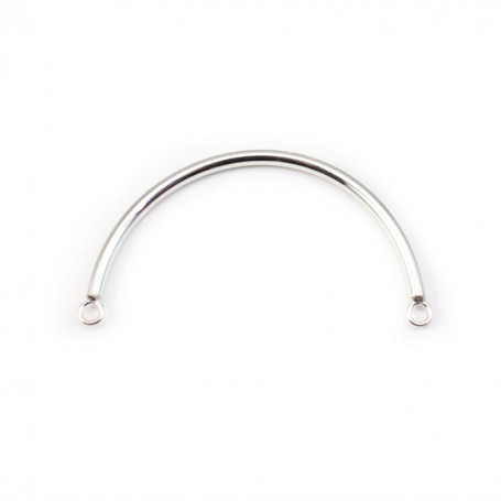 Half bracelet with 2 holes Sterling silver 925 ,25x62mm x1pc