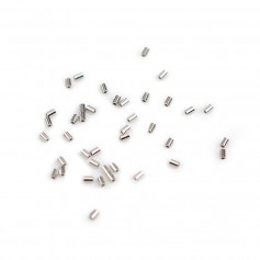 Tubi di schiacciamento argento 925 rodio 1x1,5x0,5mm x 30pz