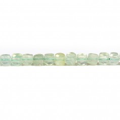 Prehnite, in the shape of a faceted cube, 4mm x 10pcs