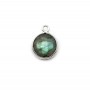 Faceted round labradorite set in silver 1 ring, 9mm x 1pc