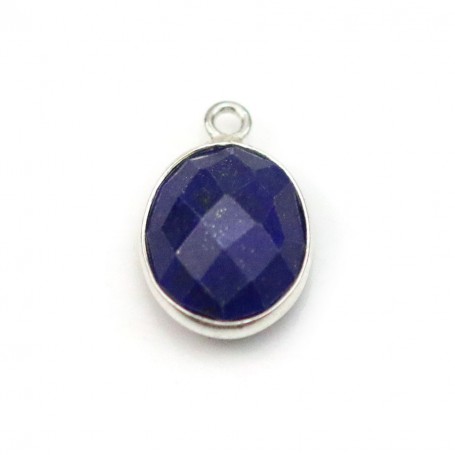 Lapis lazuli in oval-shaped, 1 ring, set in silver, 11 * 13mm x 1pc