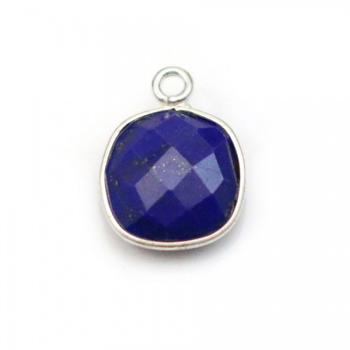 Lapis lazuli in shape of square, 1 ring, set in silver, 11mm x 1pc