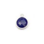 Lapis lazuli round shape, 1 ring, set in silver, 9mm x 1pc