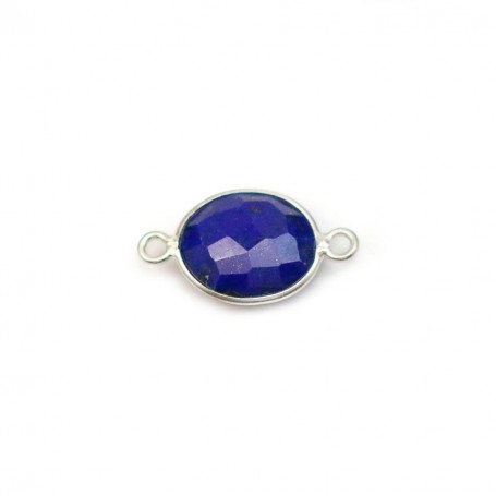 Lapis lazuli in oval-shaped, 2 rings, set in silver, 9x11mm x 1pc