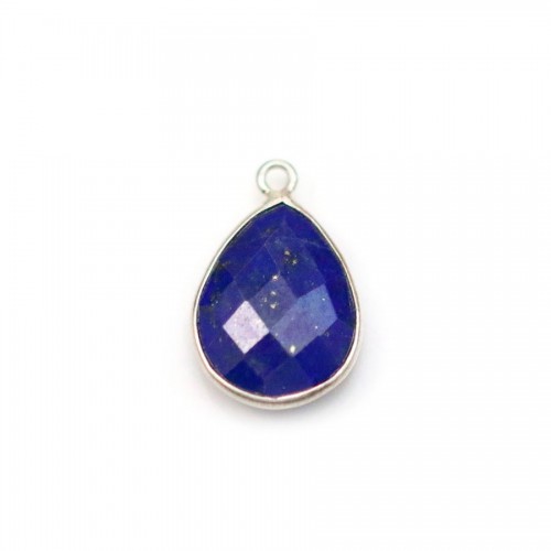 Lapis lazuli in the shape of drop, with 1 ring, set in silver 11* 15mm x 1pc