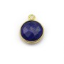 Lapis lazuli de forme ronde, 1 anneau, serti en argent 925 doré à l'or fin, 11mm x 1pc