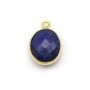 Lapis lazuli de forme ovale, 1 anneau, serti en argent doré, 11x13mm x 1pc