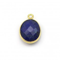 Lapis lazuli in oval-shaped, 1 ring, set in gold silver, 11 * 13mm x 1pc