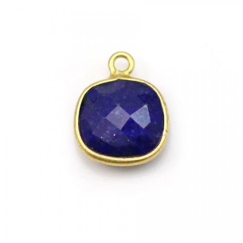 Lapis lazuli in shape of square, 1 ring, set in gilt silver, 11mm x 1pc