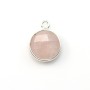 Faceted round rose quartz set in sterling silver 11mm x 1pc