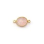 Faceted oval rose quartz set in gold-plated silver 2 rings 9x11mm x 1pc