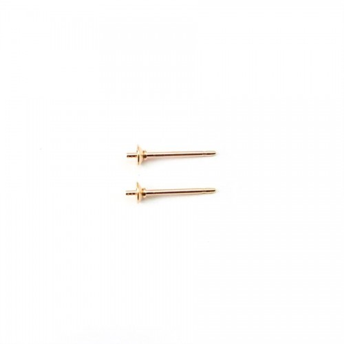 Pendientes de perlas semiperforadas rellenas de oro 3mm x 2pcs