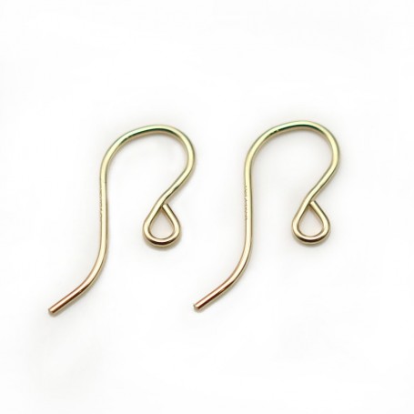 Crochets d'oreilles, avec "anneau", en gold filled 14 carats, 7.5 * 19mm x 4pcs