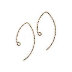 Sparkle V Shape Ear Wire in Gold Filled 0.76x32mm x 2pcs