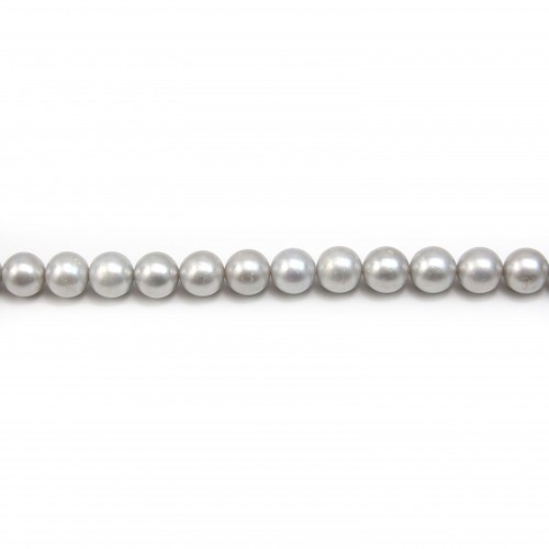 Perlas cultivadas de agua dulce, grises, redondas, 10mm x 1pc