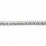Perlas cultivadas de agua dulce, grises, redondas, 10mm x 40cm