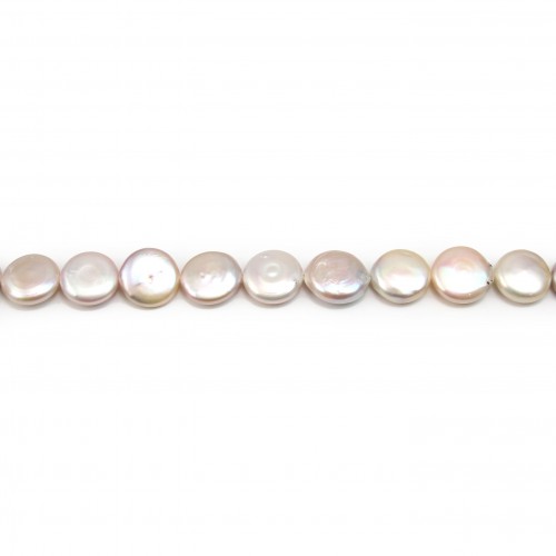 Salmon color flat & round freshwater pearls 14mm x 1pc