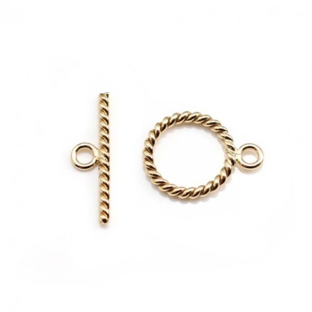 14K Gold filled Guilloche Toggle clasp round-shaped 11mm x 1pc