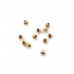 Perlina a strisce riempita d'oro 3x1,4 mm x 4 pezzi