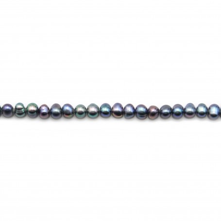 Dark purplish blue round freshwater pearls 4-5mm x 10pcs