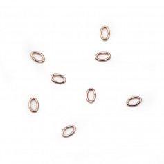 Open oval rings, in Rose Gold Filled, 0.64 * 3.0 * 4.6mm x 10pcs