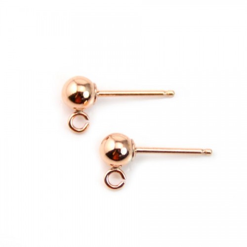 14 carats rose gold filled ball eartuds 4mm x 2pcs